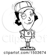 Clipart Of A Black And White Confident Black Female Coach Royalty Free Vector Illustration