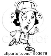 Clipart Of A Black And White Tired Running Black Female Coach Royalty Free Vector Illustration