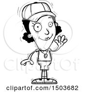 Clipart Of A Black And White Waving Black Female Coach Royalty Free Vector Illustration