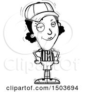 Clipart Of A Black And White Confident Black Female Referee Royalty Free Vector Illustration