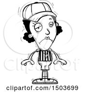 Clipart Of A Black And White Sad Black Female Referee Royalty Free Vector Illustration