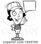 Clipart Of A Black And White Talking Black Female Referee Royalty Free Vector Illustration