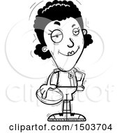 Clipart Of A Black And White Confident Black Female Rugby Player Royalty Free Vector Illustration