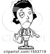 Clipart Of A Black And White Sad Black Female College Student Royalty Free Vector Illustration