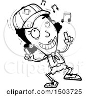 Poster, Art Print Of Black And White Black Female Scout Doing A Happy Dance