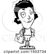 Clipart Of A Black And White Confident Black Female Community College Student Royalty Free Vector Illustration