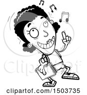 Poster, Art Print Of Black And White Black Female Community College Student Doing A Happy Dance