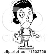 Clipart Of A Black And White Sad Black Female Community College Student Royalty Free Vector Illustration