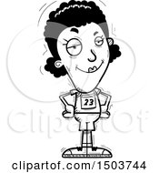 Clipart Of A Black And White Confident Black Female Track And Field Athlete Royalty Free Vector Illustration
