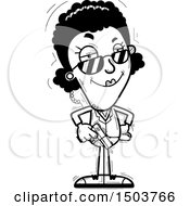 Clipart Of A Black And White Confident African American Woman Secret Service Agent Royalty Free Vector Illustration
