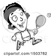 Poster, Art Print Of Black And White Running African American Woman Tennis Player