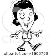 Clipart Of A Black And White Walking African American Business Woman Royalty Free Vector Illustration