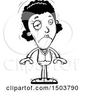 Clipart Of A Black And White Sad African American Business Woman Royalty Free Vector Illustration