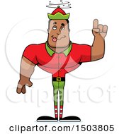 Clipart Of A Drunk Buff African American Male Christmas Elf Royalty Free Vector Illustration
