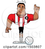 Clipart Of A Drunk Buff African American Male Volleyball Player Royalty Free Vector Illustration