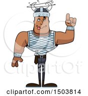Clipart Of A Drunk Buff African American Male Viking Royalty Free Vector Illustration
