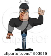 Clipart Of A Drunk Buff African American Male Robber Royalty Free Vector Illustration