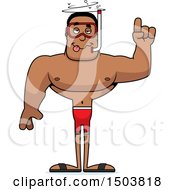 Clipart Of A Drunk Buff African American Male Snorkeler Royalty Free Vector Illustration
