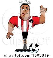 Clipart Of A Drunk Buff African American Male Soccer Player Royalty Free Vector Illustration