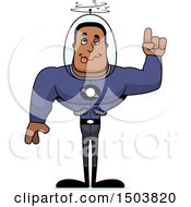 Clipart Of A Drunk Buff African American Space Man Or Astronaut Royalty Free Vector Illustration
