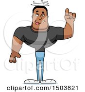 Clipart Of A Drunk Buff African American Casual Man Royalty Free Vector Illustration
