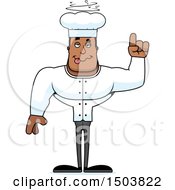 Clipart Of A Drunk Buff African American Male Chef Royalty Free Vector Illustration