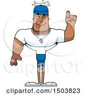 Clipart Of A Drunk Buff African American Male Coach Royalty Free Vector Illustration