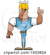 Clipart Of A Drunk Buff African American Male Construction Worker Royalty Free Vector Illustration