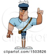 Clipart Of A Drunk Buff African American Mail Man Royalty Free Vector Illustration