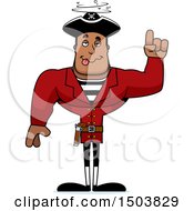 Clipart Of A Drunk Buff African American Male Pirate Captain Royalty Free Vector Illustration