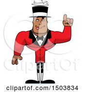 Clipart Of A Drunk Buff African American Male Circus Ringmaster Royalty Free Vector Illustration
