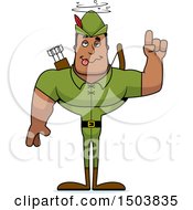 Clipart Of A Drunk Buff African American Male Robin Hood Archer Royalty Free Vector Illustration