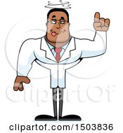 Clipart Of A Drunk Buff African American Male Scientist Royalty Free Vector Illustration