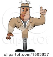 Clipart Of A Drunk Buff African American Male Detective Royalty Free Vector Illustration