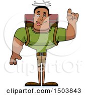 Clipart Of A Drunk Buff African American Male Hiker Royalty Free Vector Illustration