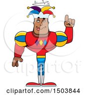 Clipart Of A Drunk Buff African American Male Jester Royalty Free Vector Illustration