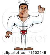 Clipart Of A Drunk Buff African American Karate Man Royalty Free Vector Illustration