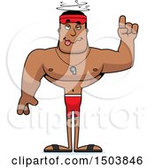 Clipart Of A Drunk Buff African American Male Lifeguard Royalty Free Vector Illustration