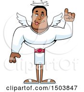 Clipart Of A Drunk Buff African American Male Cupid Royalty Free Vector Illustration