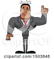 Clipart Of A Drunk Buff African American Business Man Royalty Free Vector Illustration