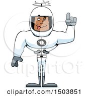 Clipart Of A Drunk Buff African American Male Astronaut Royalty Free Vector Illustration