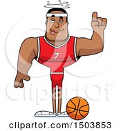 Clipart Of A Drunk Buff African American Male Basketball Player Royalty Free Vector Illustration