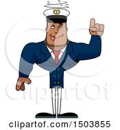 Clipart Of A Drunk Buff African American Male Sea Captain Royalty Free Vector Illustration