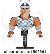 Clipart Of A Bored Buff African American Male Viking Royalty Free Vector Illustration