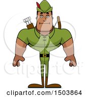 Clipart Of A Bored Buff African American Male Robin Hood Archer Royalty Free Vector Illustration