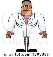 Clipart Of A Bored Buff African American Male Scientist Royalty Free Vector Illustration