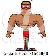 Clipart Of A Bored Buff African American Male Snorkeler Royalty Free Vector Illustration