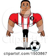 Clipart Of A Bored Buff African American Male Soccer Player Royalty Free Vector Illustration