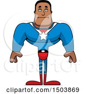 Clipart Of A Bored Buff African American Male Super Hero Royalty Free Vector Illustration