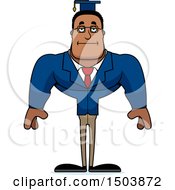 Clipart Of A Bored Buff African American Male Teacher Royalty Free Vector Illustration